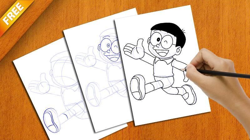 How to Draw Doraemon from Nobita's Treasure Island – Draw with Richie