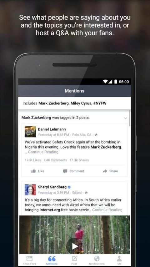 Facebook Mentions स्क्रीनशॉट 2