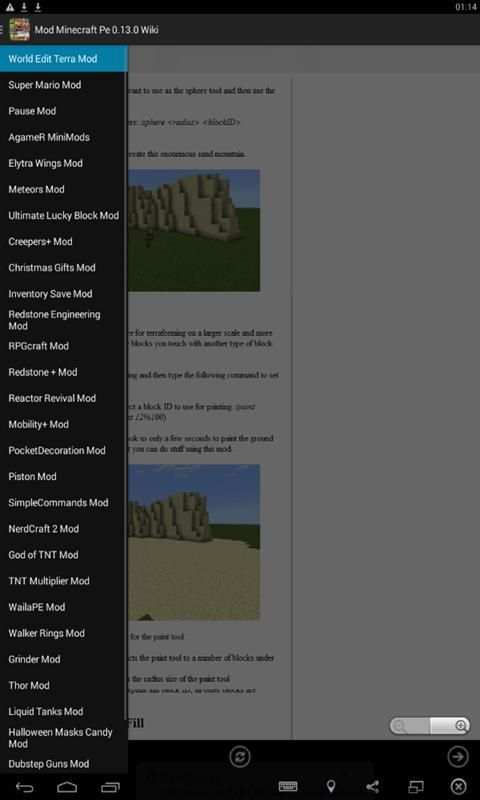 Mod Minecraft Pe 0.14.0 Wiki screenshot 1
