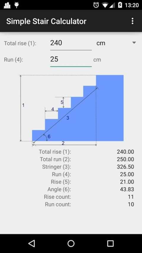 Simple Stair Calculator screenshot 2