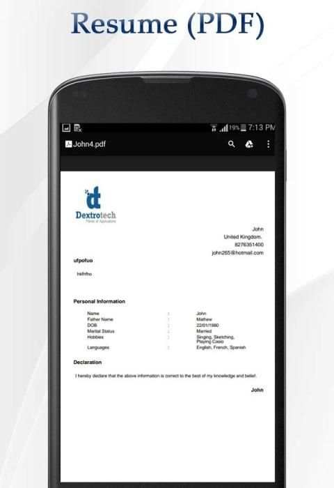 Job CV Maker screenshot 1