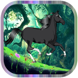 Dark horse run icon