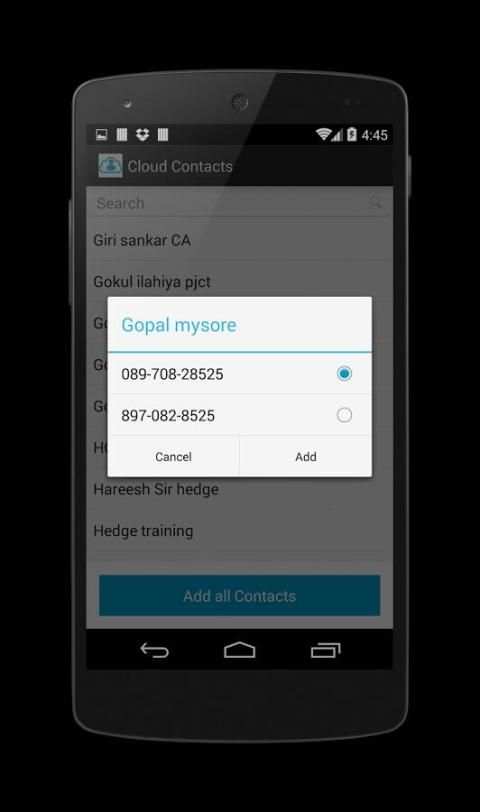 Cloud Contacts screenshot 1
