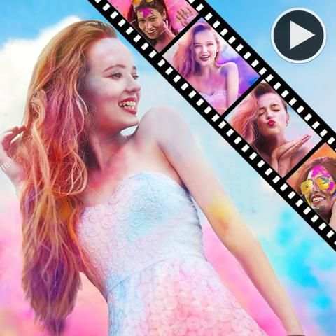 Holi Photo To Video Song Maker स्क्रीनशॉट 1