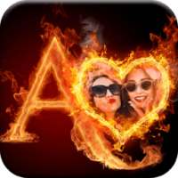 FIRE TEXT PHOTO FRAME on 9Apps