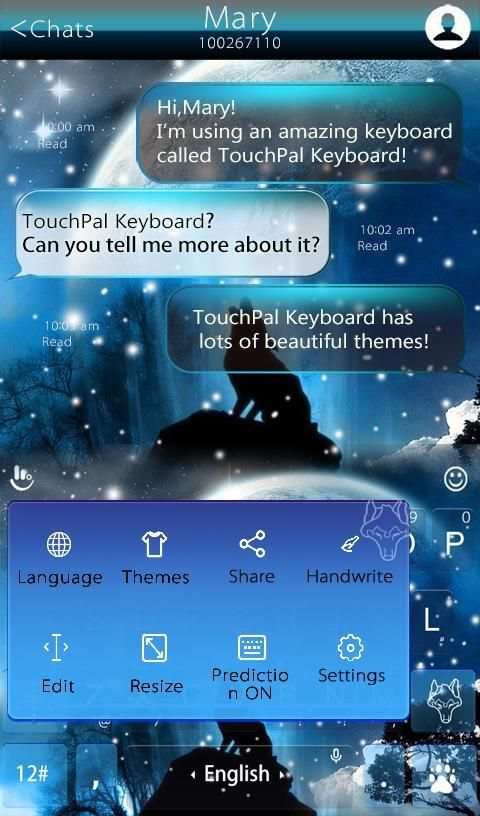 Howling Night Keyboard Theme 6 تصوير الشاشة