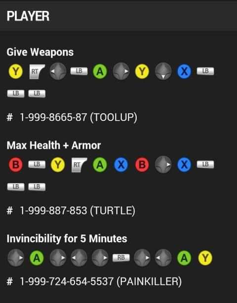 Cheats gta V screenshot 4
