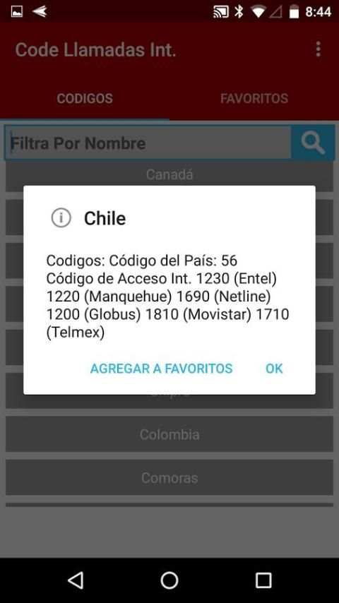 Codigos Llamadas Internacional скриншот 3
