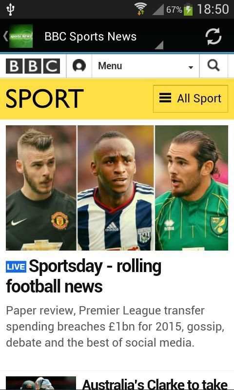 Sports News Apps for Android screenshot 1