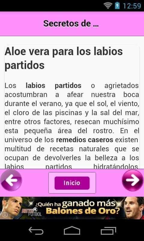 Secretos de Belleza caseros स्क्रीनशॉट 1