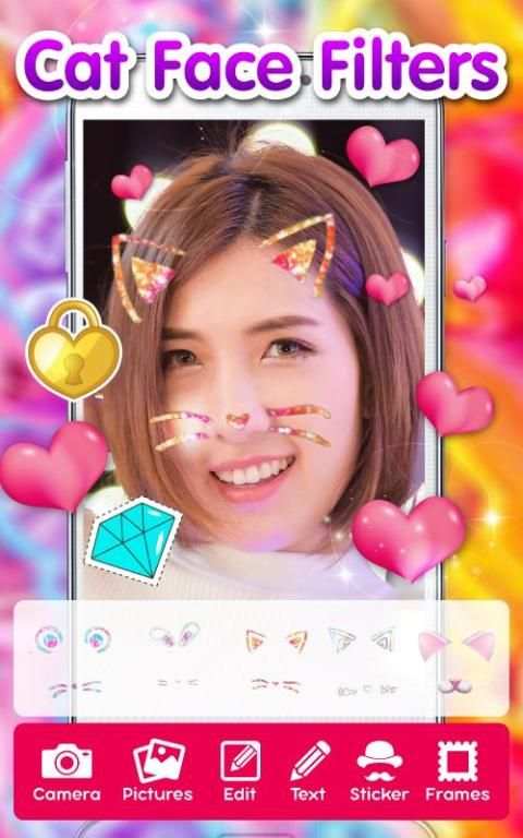 Selfie Cat Face Filters Camera स्क्रीनशॉट 1