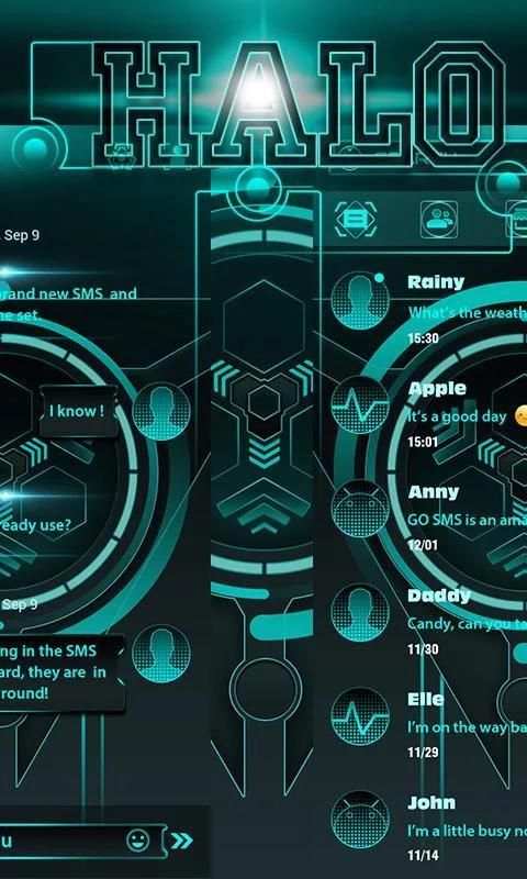 (FREE) GO SMS HALO THEME скриншот 5