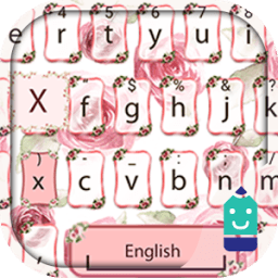 Pink Rose Theme&amp;Emoji Keyboard आइकन