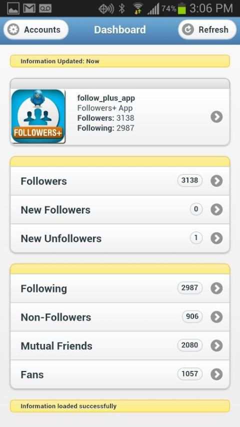 Followers+ for Twitter 1 تصوير الشاشة