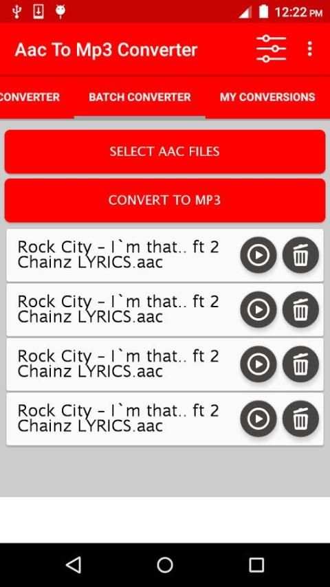 Aac To Mp3 Converter स्क्रीनशॉट 2