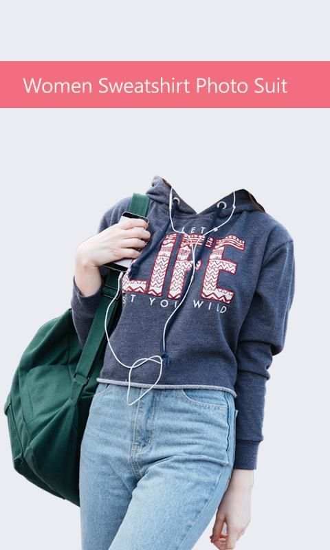 Women Sweatshirt Photo Suit स्क्रीनशॉट 1