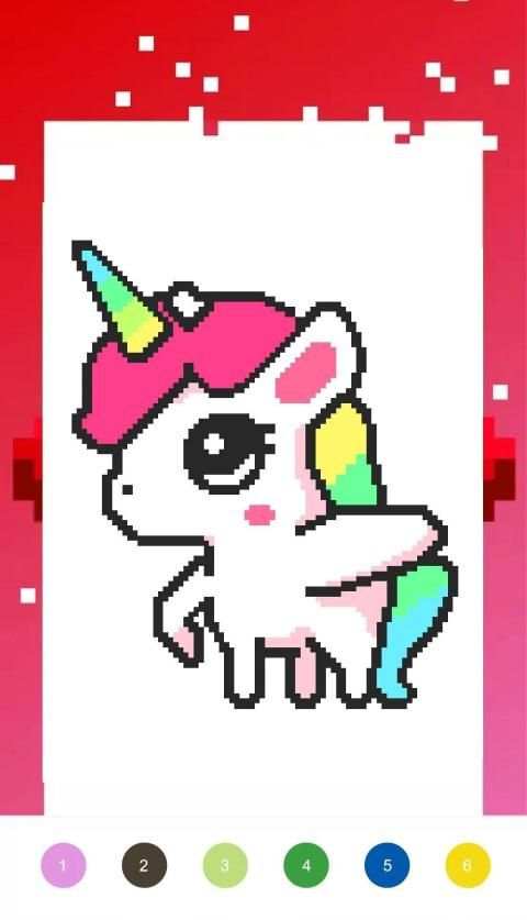 Unicorn Art Pixel - Color By Number screenshot 4