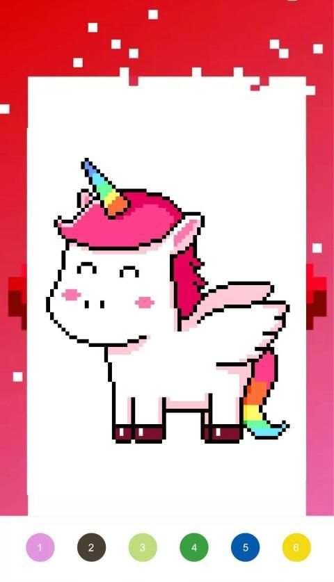 Unicorn Art Pixel - Color By Number screenshot 7