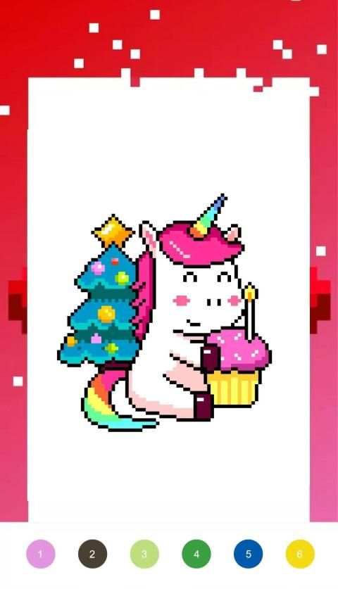 Unicorn Art Pixel - Color By Number screenshot 5