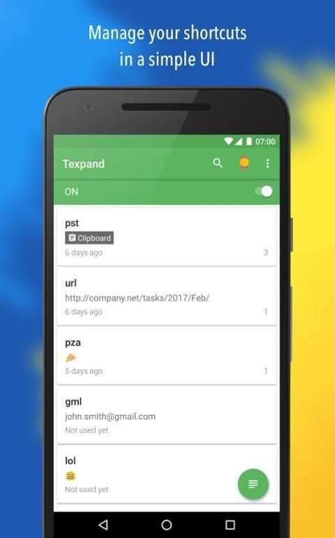Texpand - Text Shortcuts स्क्रीनशॉट 1