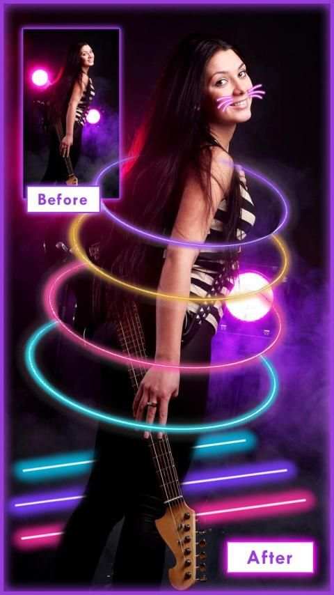 Neon Photo Editor - Neon Sticker Eraser स्क्रीनशॉट 3
