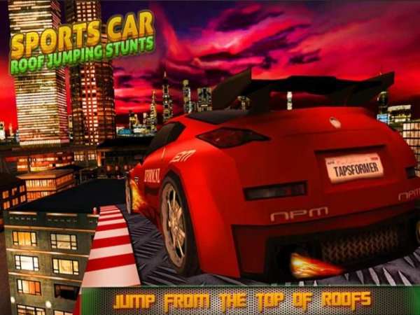 Sports Car Jumping Roof Stunts screenshot 3