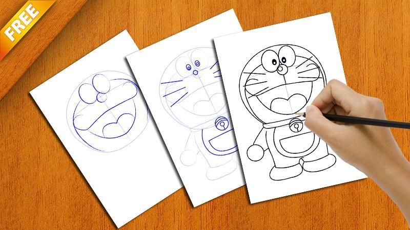 How To Draw Doraemon, Step by Step, Drawing Guide, by Dawn - DragoArt