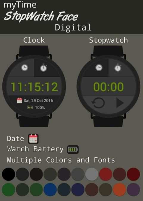 myTime StopWatch Face Digital स्क्रीनशॉट 4