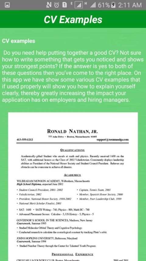 Job CV Maker & Portfolio Maker Free 1 تصوير الشاشة