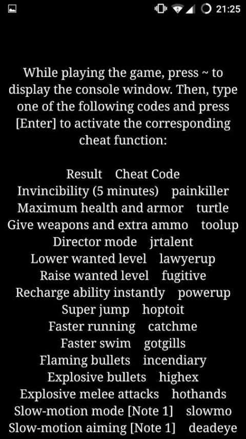 Cheat Codes for GTA 5 screenshot 1