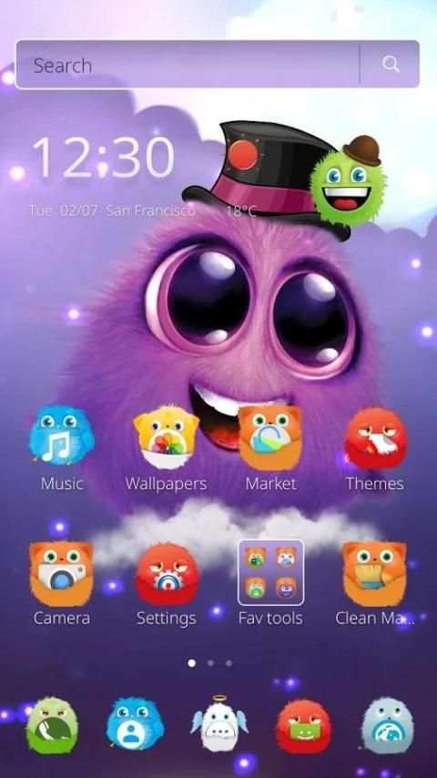 Fluffy Peach Mobile Theme 6 تصوير الشاشة