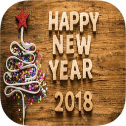 Happy new year greeting card 2018