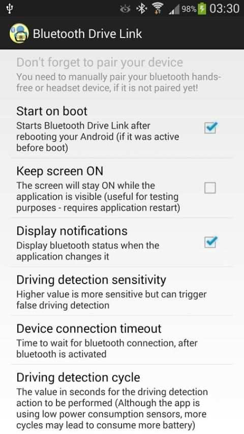 Bluetooth Drive Link - DEMO स्क्रीनशॉट 1