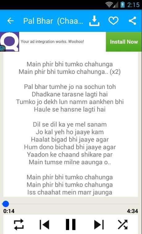 Main Phir Bhi Tumko Chahunga screenshot 2