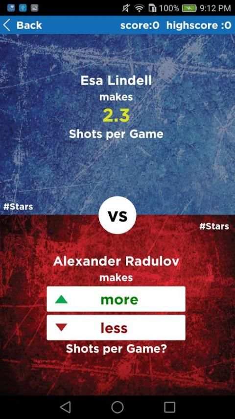 NHL Trivia : Higher or Lower Game Edition screenshot 2