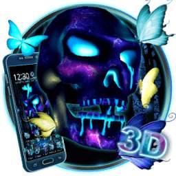 3D Neon Skull Butterfly Theme 1.1.2