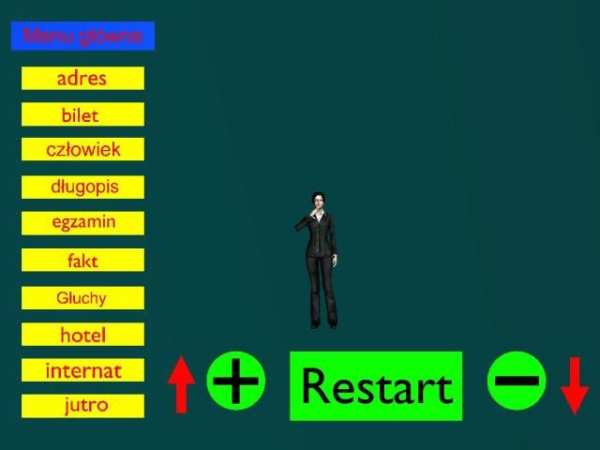 Awatar/tłumaczka słownik języka migowego screenshot 2