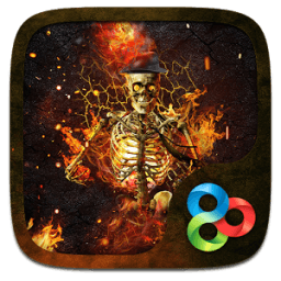 Fire Skull 3D Go Launcher Theme أيقونة