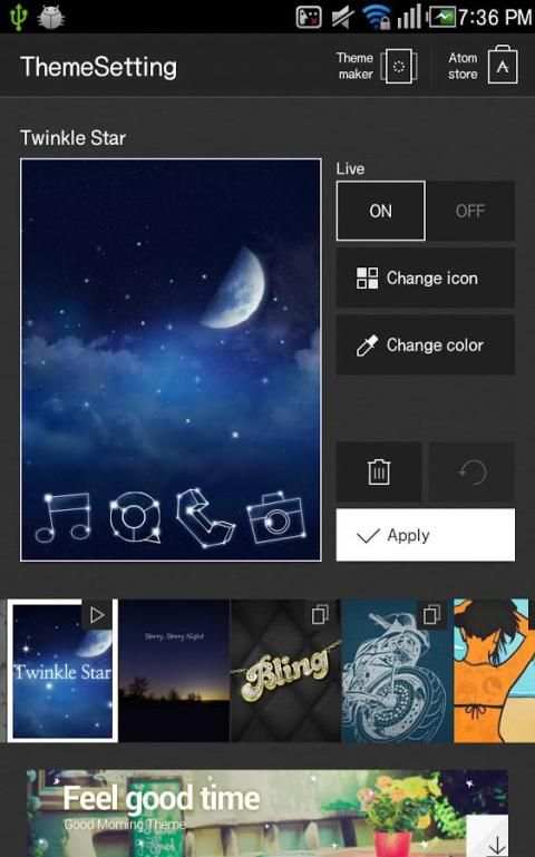 Twinkle Star Atom Theme screenshot 2