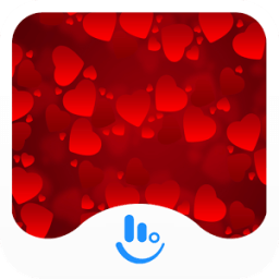 ikon Red Love Emoji Keyboard Theme