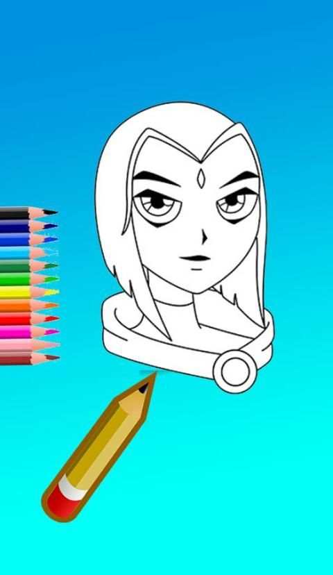 coloring game for teen titans screenshot 1