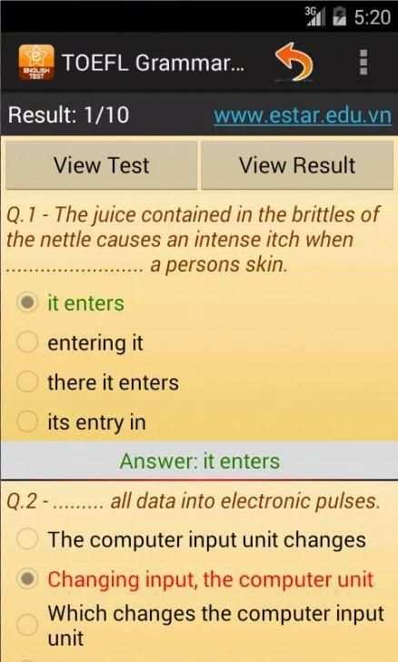 1500 Grammar Test скриншот 3