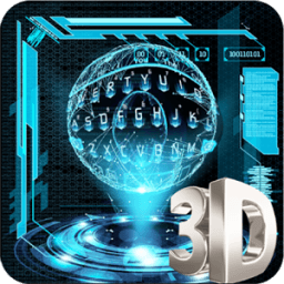 3D hologram tech keyboard theme иконка