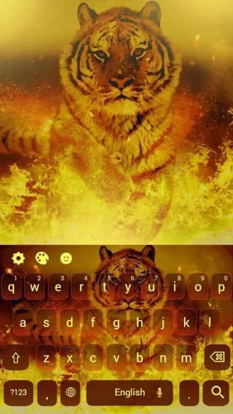 Flaming Tiger Keyboard Theme скриншот 4