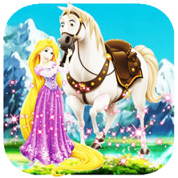 Rapunzel riding horse : free games icon