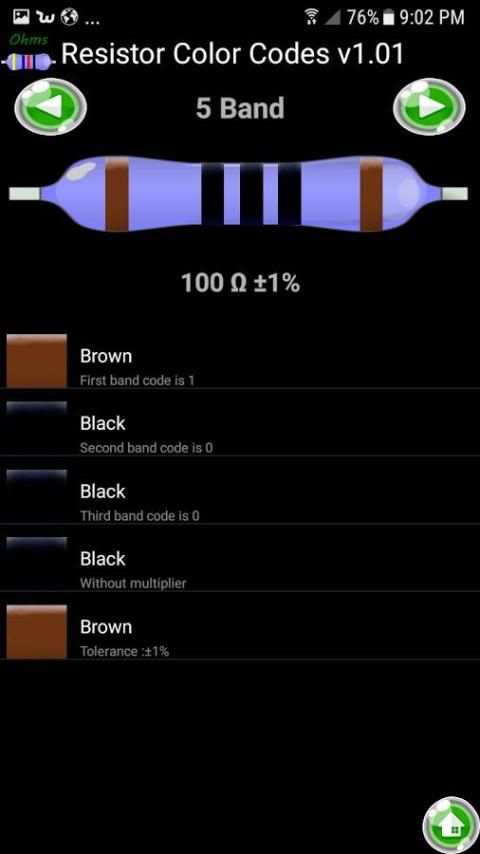 Resistor color codes. screenshot 5