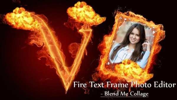 Fire Text Frame Photo Editor - Blend Me Collage screenshot 2