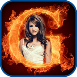 ikon Fire Text Frame Photo Editor - Blend Me Collage