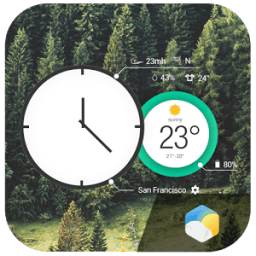 Retro Analog Clock &amp; Weather أيقونة