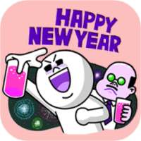 Happy New Year Stickers Fireworks 2018